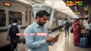 A comprehensive chart explaining RAC, GNWL, RLWL, and PQWL in Telugu for Indian Railway passengers.