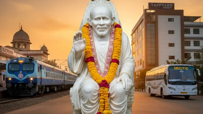 Shirdi Sai Baba Temple Statue and IRCTC Tour Package details from Hyderabad.