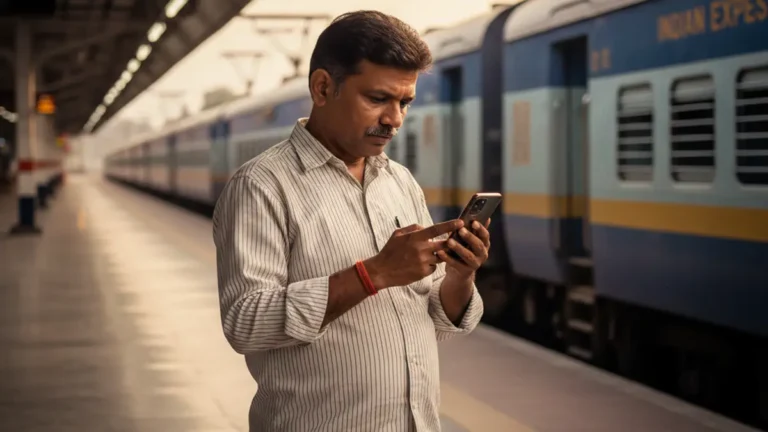 A detailed infographic showing different railway waiting list categories like GNWL, RLWL, and PQWL in Telugu.