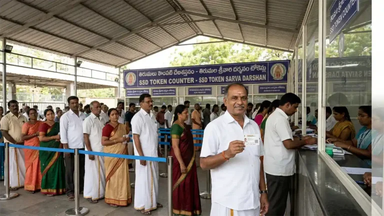 Pilgrims at Tirumala SSD token counter in Tirupati with Aadhaar card తిరుమల సర్వదర్శనం టోకెన్ల కౌంటర్ రామ్తామీడియా