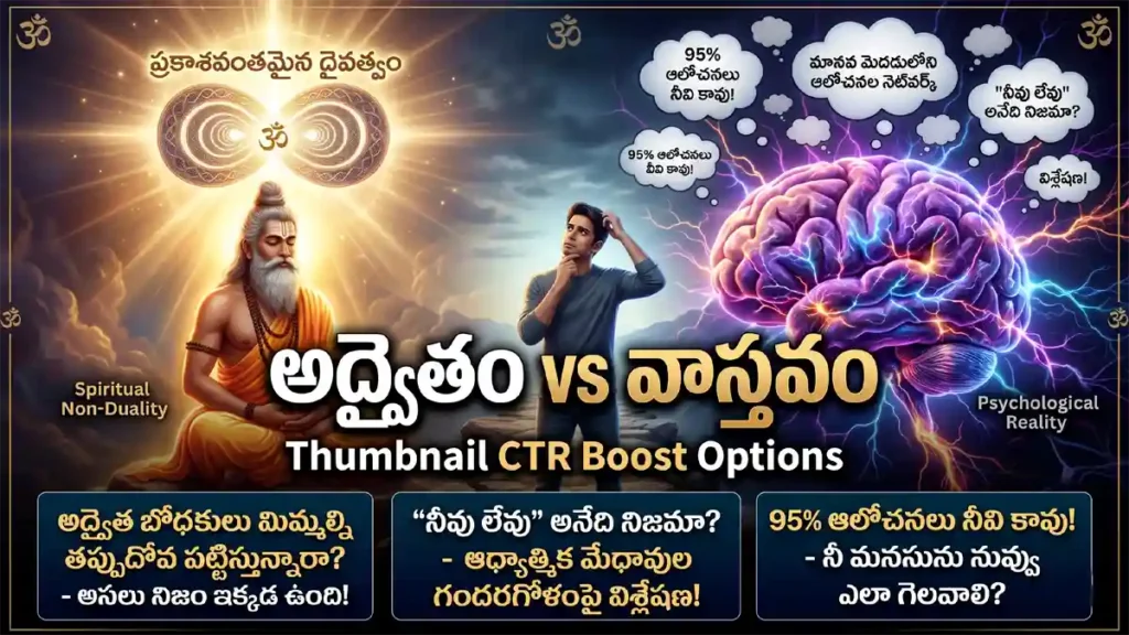 Spiritual non-duality vs psychological reality explanation in Telugu - అద్వైతం vs వాస్తవం