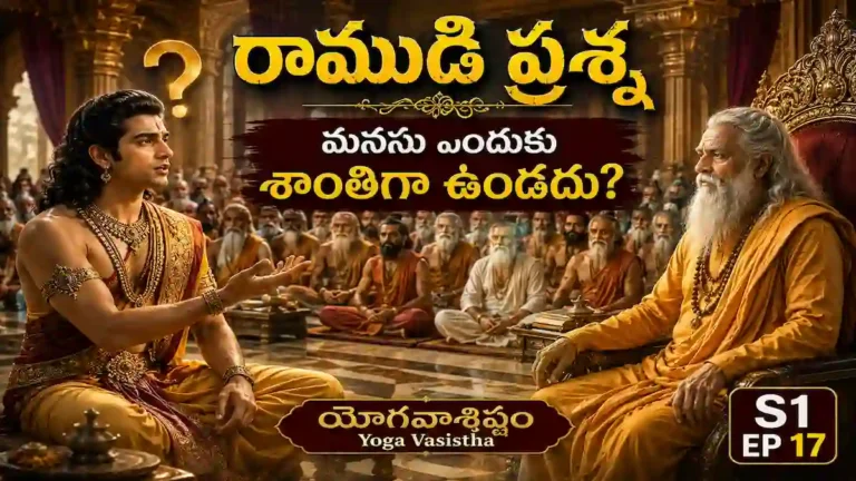మనసు ఎందుకు శాంతిగా ఉండదు? నిండు సభలో రాముడి ఆఖరి ప్రశ్న | యోగవాశిష్టం S1 EP-17 | Yoga Vasistha