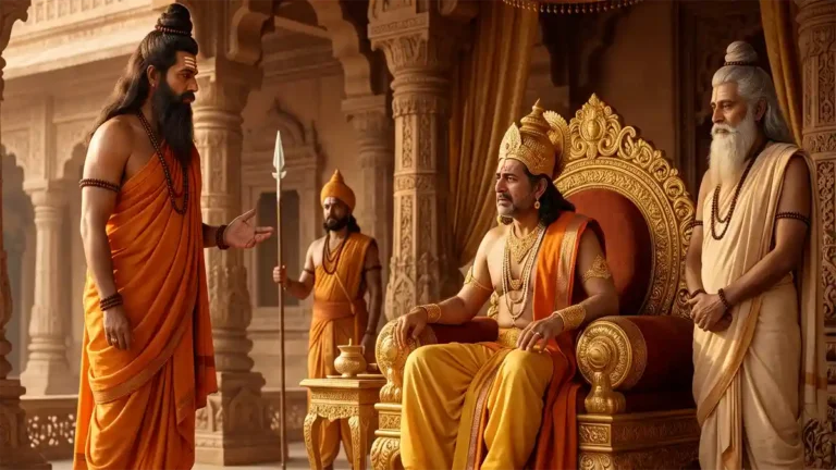 Discover the profound beginning of Yoga Vasistham. Read about Lord Rama's sudden spiritual detachment, King Dasharatha's attachment, and the dramatic arrival of Sage Vishwamitra.