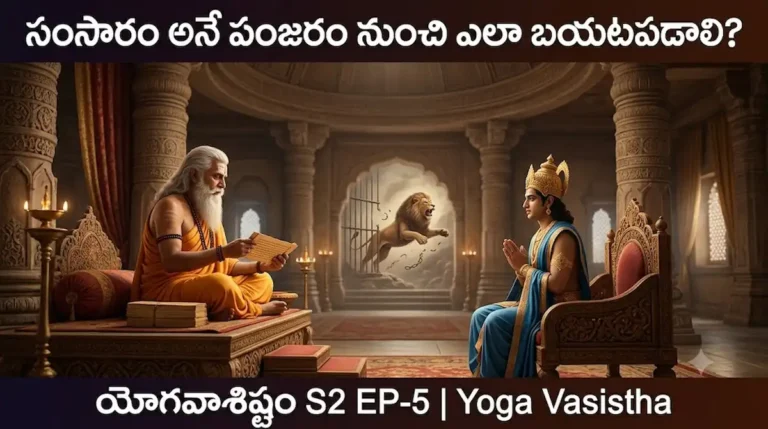 వసిష్ఠ మహర్షి రామునికి వర్తమాన పురుష ప్రయత్నం బోధిస్తున్న దృశ్యం – యోగవాశిష్టం S2 EP-5