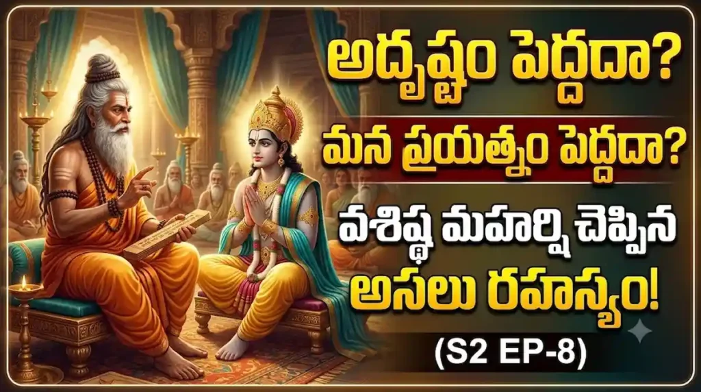 యోగవాసిష్ఠం - ముముక్షు వ్యవహార ప్రకరణం: అదృష్టం పెద్దదా? పురుష ప్రయత్నం పెద్దదా? వశిష్ఠుని రహస్యం | S2 EP-8