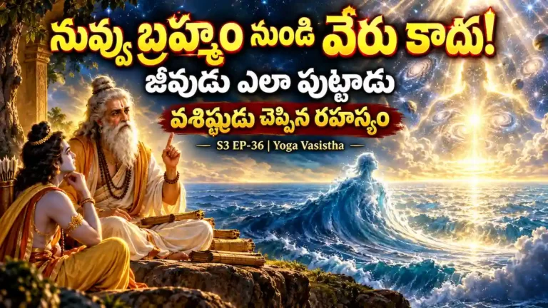 యోగవాశిష్టం S3 EP-36 - వశిష్ఠ రామ సంవాదం - నువ్వు బ్రహ్మం నుంచి వేరు కాదు! జీవుడు ఎలా పుట్టాడు వశిష్ఠుడు చెప్పిన రహస్యం S3 EP-36|Yoga Vasistha