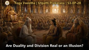 Goddess Saraswati teaching Queen Leela about the illusion of dualities and the nature of pure consciousness