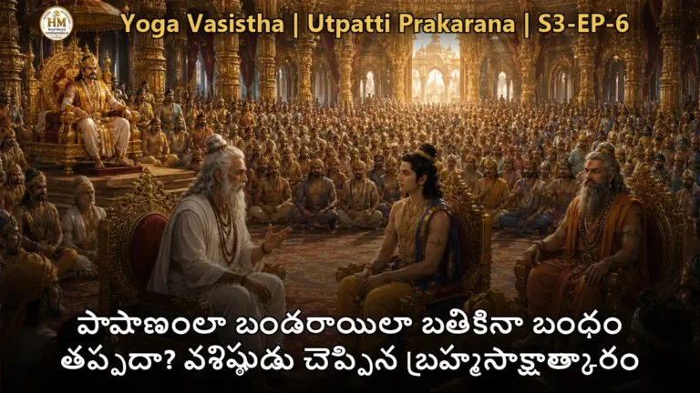 వశిష్ఠ మహర్షి శ్రీరామునికి బ్రహ్మసాక్షాత్కారం గురించి బోధిస్తున్న దృశ్యం - యోగవాశిష్టం