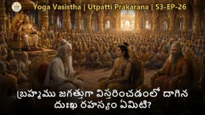 ద్వితీయలీల ఆకాశ మార్గంలో కుమారితో ప్రయాణిస్తున్న దృశ్యం - యోగవాశిష్టం