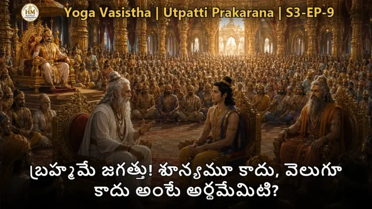 వశిష్ఠ మహర్షి శ్రీరాముడికి బ్రహ్మ జగత్తు ఏకత్వం బోధిస్తున్న దృశ్యం - యోగవాశిష్టం