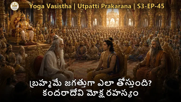 యోగవాశిష్టం S3 EP-45 వశిష్ఠ మహర్షి శ్రీరామునికి కందరాదేవి కథ మరియు బ్రహ్మమే జగత్తుగా భాసించే తత్త్వాన్ని బోధించు దృశ్యం