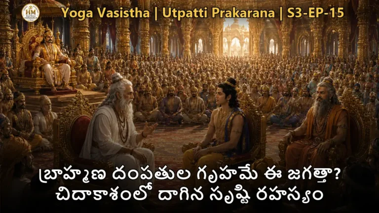గిరి గ్రామంలోని బ్రాహ్మణుడి గృహం, చిదాకాశంలో ప్రతిబింబించే జగత్తు - యోగవాశిష్టం దృశ్యం