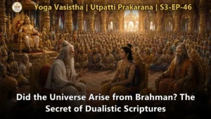 Sage Vasistha teaching Sri Rama about the relationship between Brahman and the universe