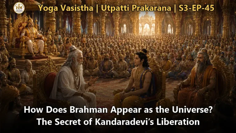 Yoga Vasistha S3 EP-45 Sage Vasistha expounding to Sri Rama the story of Kandaradevi and how Brahman manifests as the universe