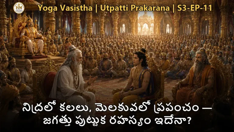 వశిష్ఠ మహర్షి శ్రీరామునికి జగత్తు సృష్టి రహస్యం బోధిస్తున్న దృశ్యం - యోగవాశిష్టం
