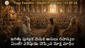సరస్వతీదేవి లీలాదేవికి జగత్తు మిథ్యాతత్త్వాన్ని బోధిస్తున్న దృశ్యం - యోగవాశిష్టం