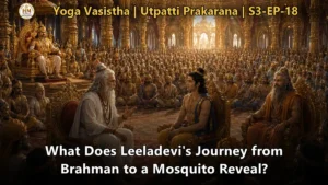 Leeladevi witnessing her past lives through divine vision - Yoga Vasistha