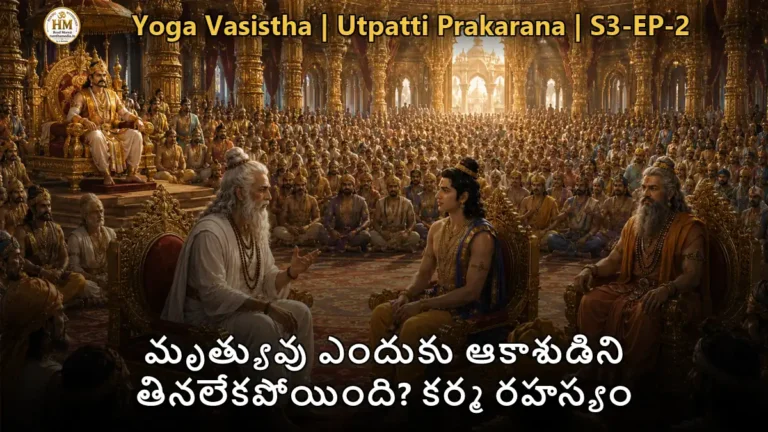 ధ్యానంలో ఉన్న ఆకాశుడు, చుట్టూ అగ్నిజ్వాలలు, మృత్యువు ప్రయత్నం విఫలం - యోగవాశిష్టం కథ