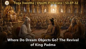 King Padma reviving through the divine grace of Goddess Saraswati