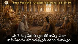 వశిష్ఠ మహర్షి శ్రీరామునికి మనస్సు మరియు చిదాకాశ తత్వాన్ని బోధిస్తున్న దృశ్యం