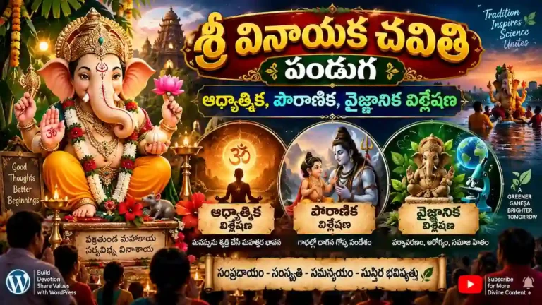 శ్రీ వినాయక చవితి పండుగ – ఆధ్యాత్మిక, పౌరాణిక, వైజ్ఞానిక విశ్లేషణ