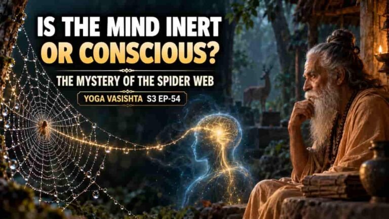 Sage Vasistha explaining the nature of the mind to Sri Rama in Yoga Vasistha