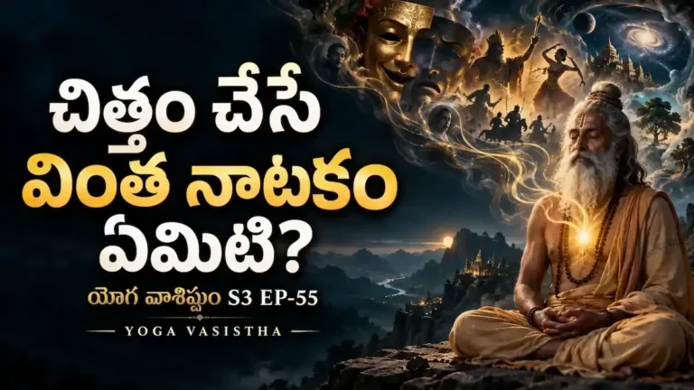 యోగ వాశిష్టంలో వశిష్ఠ మహర్షి శ్రీరామునికి సంసారారణ్య గాథను ఉపదేశిస్తున్న దివ్య దృశ్యం